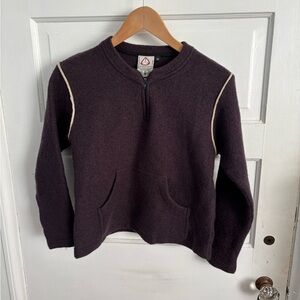 Burton Women's Brown Half-Zip Zip Wool Sweater